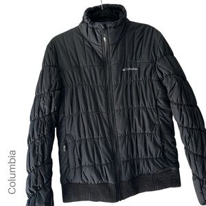 COLUMBIA WOMEN’S OMNI HEAT BLACK QUILTED BOMBER JACKET POCKETS | LARGE